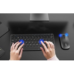 Inphic V780 2.4G Wireless Keyboard + Mouse Set, Ergonomic, Grey - belaidės klaviatūros ir pelės rinkinys pigiai