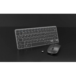 Inphic V780 2.4G Wireless Keyboard + Mouse Set, Ergonomic, Grey - belaidės klaviatūros ir pelės rinkinys garantija