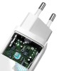 Baseus GaN2 Lite 65W Quick Charger, USB-C, USB-A, White - buitinis įkroviklis etopas.lt