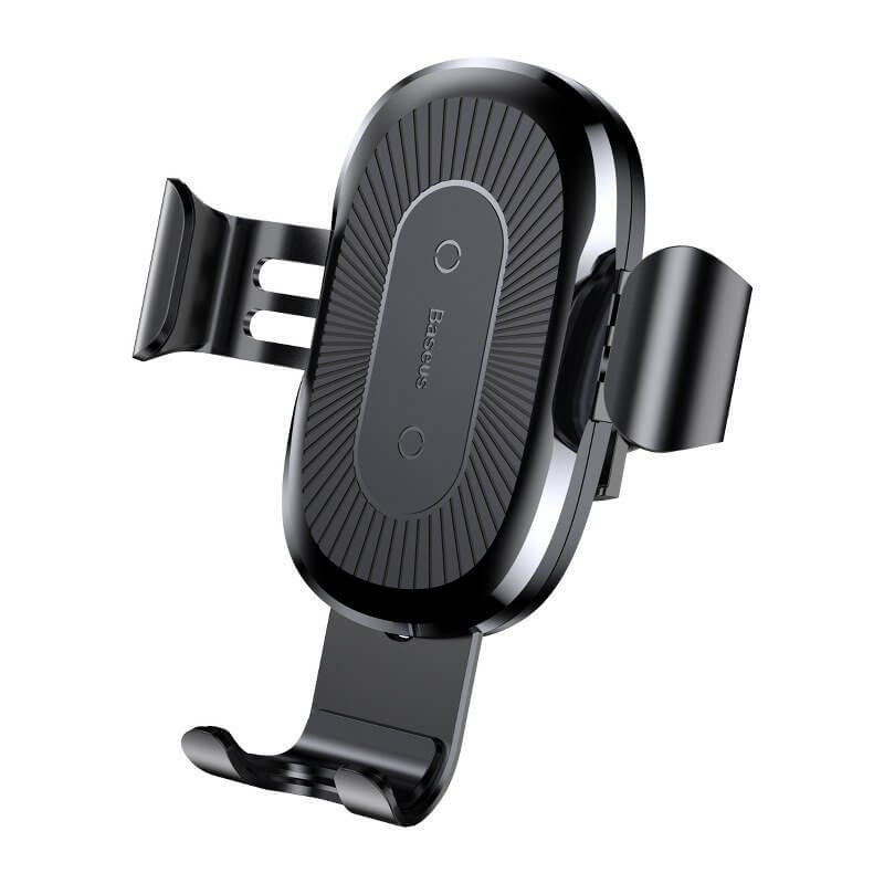 Baseus Wireless Chager Gravity automobilinis greito fiksavimo laikiklis su belaidžiu įkrovikliu, juodas kaina