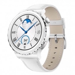 Huawei Watch GT 3 Pro 43mm Frigga-B19V, Leather Strap, White - išmanusis laikrodis kaina