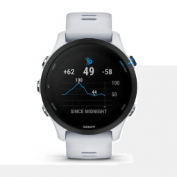 Garmin Forerunner 255 Music 46mm, Whitestone, Silicone, GPS - išmanusis laikrodis pigiai