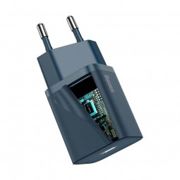 Baseus Super Si Quick Charger 1C 20W USB-C - buitinis įkroviklis, mėlynas išsimokėtinai