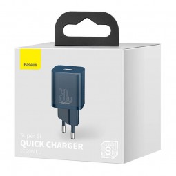 Baseus Super Si Quick Charger 1C 20W USB-C - buitinis įkroviklis, mėlynas greitai