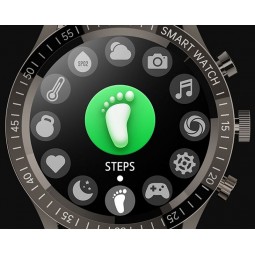 Colmi SKY 5 PLUS 45mm Smart Watch, Leather Strap, Black - išmanusis laikrodis kaune