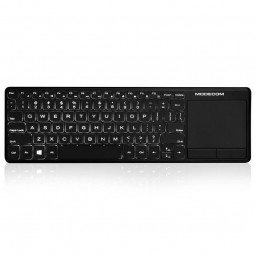 Modecom TPK2 Voyager Wireless Keyboard With Back Light And Pad, Black - belaidė klaviatūra su integruota pele, juoda kaina