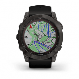 Garmin fenix 7X Sapphire Solar 51mm, Carbon Gray / Black, Silicone, Wi-Fi, GPS išmanusis laikrodis internetu