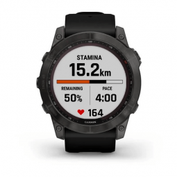 Garmin fenix 7X Sapphire Solar 51mm, Carbon Gray / Black, Silicone, Wi-Fi, GPS išmanusis laikrodis išsimokėtinai