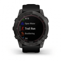 Garmin fenix 7X Sapphire Solar 51mm, Carbon Gray / Black, Silicone, Wi-Fi, GPS išmanusis laikrodis pigiai