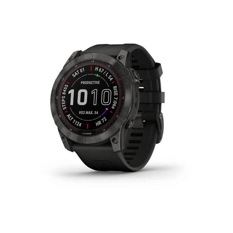 Garmin fenix 7X Sapphire Solar 51mm, Carbon Gray / Black, Silicone, Wi-Fi, GPS išmanusis laikrodis kaina