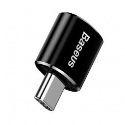 Baseus Mini USB Female to Type-C Male 2.4A Adapter Converter - adapteris, juodas lizingu