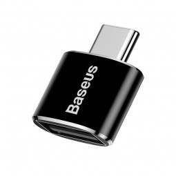 Baseus Mini USB Female to Type-C Male 2.4A Adapter Converter - adapteris, juodas išsimokėtinai