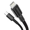 Baseus High Density Braided Type-C to Lightning 20W 1m greito įkrovimo kabelis, juodas pigiau