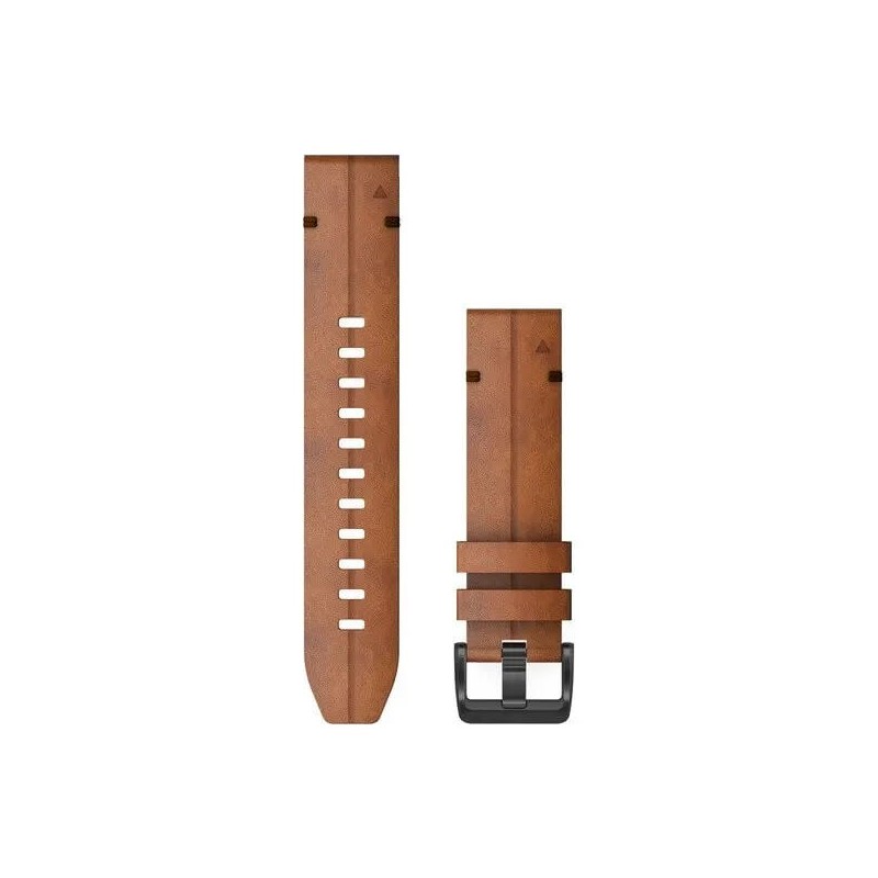 Garmin Epix 2 QuickFit 22mm Watch Band Chestnut Leather - odinė apyrankė, ruda kaina
