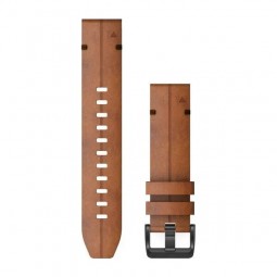 Garmin Epix 2 QuickFit 22mm Watch Band Chestnut Leather - odinė apyrankė, ruda kaina