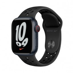 Apple Watch Nike Series 7 GPS + Cellular, 41 mm Midnight Aluminium Case with Anthracite/Black Nike Sport Band kaina