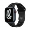 Apple Watch Nike Series 7 GPS + Cellular, 41 mm Midnight Aluminium Case with Anthracite/Black Nike Sport Band kaina