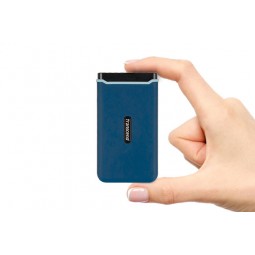 Transcend Portable 500GB, SSD, USB 3.1, Navy Blue - išorinis kietasis diskas internetu