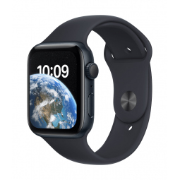 Apple Watch SE 2nd gen GPS, 44mm Midnight Aluminium Case with Midnight Sport Band - Regular kaina