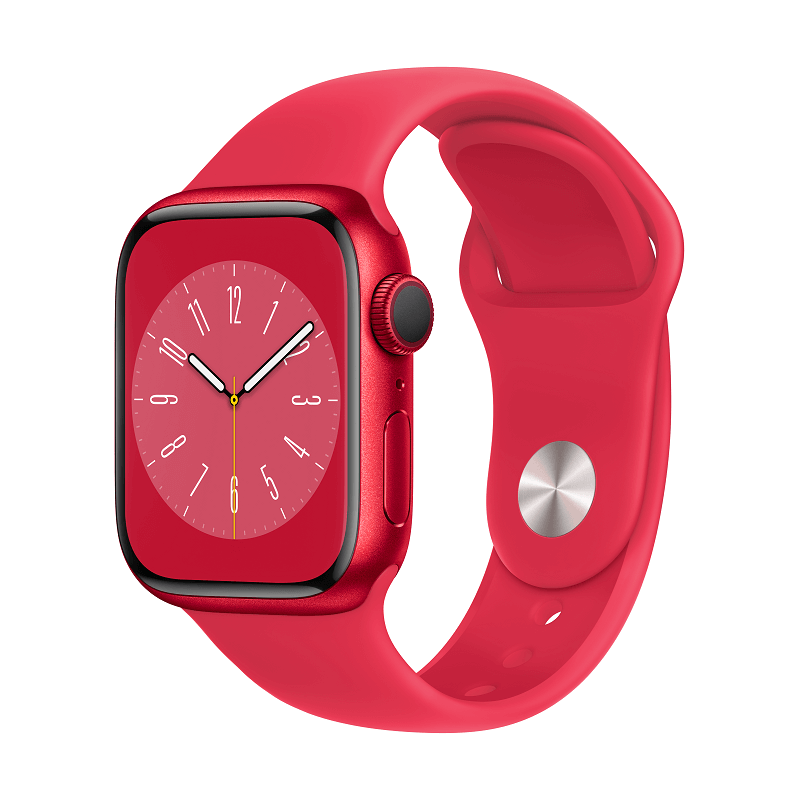 Apple Watch Series 8 GPS, 41mm (PRODUCT) RED Aluminium Case with (PRODUCT) RED Sport Band - Regular kaina