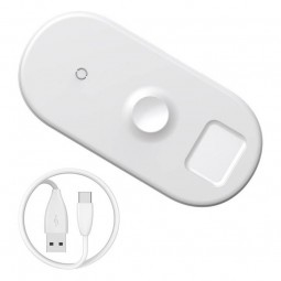 Baseus Wireless Charger Smart 3in1 - belaidis įkroviklis, baltas internetu