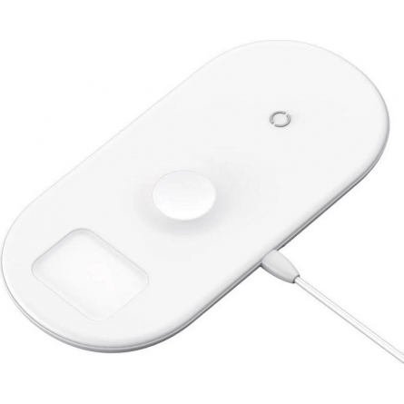 Baseus Wireless Charger Smart 3in1 - belaidis įkroviklis, baltas kaina
