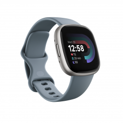 Fitbit Versa 4 Watch 41mm, NFC, GPS, Waterfall Blue / Platinum Aluminium - išmanusis laikrodis kaina