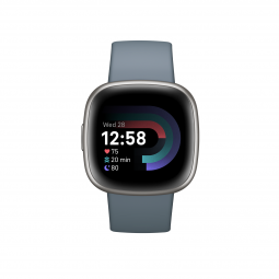 Fitbit Versa 4 Watch 41mm, NFC, GPS, Waterfall Blue / Platinum Aluminium - išmanusis laikrodis internetu