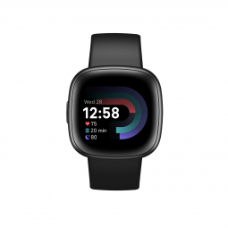 Fitbit Versa 4 Watch 41mm, NFC, GPS, Black/Graphite Aluminium  - išmanusis laikrodis internetu