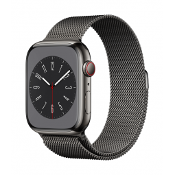 Apple Watch Series 8 GPS + Cellular, 45mm Graphite Stainless Steel Case with Graphite Milanese Loop kaina