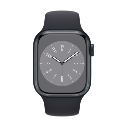 Apple Watch Series 8 GPS, 41mm Midnight Aluminium Case with Midnight Sport Band - Regular pigiau