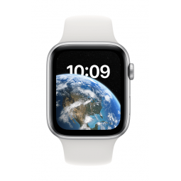 Apple Watch SE 2nd gen GPS + Cellular 44mm Silver Aluminium Case with White Sport Band - Regular 2nd Gen pigiau