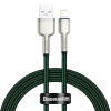 Baseus Cafule Metal USB to Lightning 2.4A Data Cable, Green - kabelis kaina