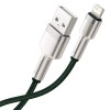 Baseus Cafule Metal USB to Lightning 2.4A Data Cable, Green - kabelis išsimokėtinai
