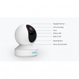 Reolink E1 Zoom-V2 5MP, White - belaidė vidaus vaizdo stebėjimo kamera internetu