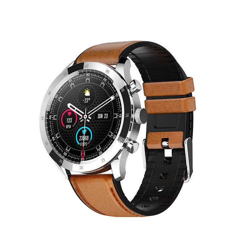 Colmi SKY 5 PLUS 45mm Smart Watch, Leather Strap, Black/Brown - išmanusis laikrodis kaina Colmi SKY 5 PLUS 45mm Smart Watch, Leather Strap, Black/Brown - išmanusis laikrodis kaina