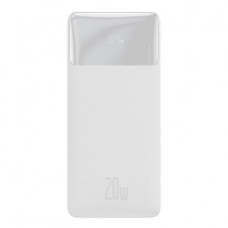 Baseus Bipow Digital Display 30000mAh 20W Power Bank - greito įkrovimo išorinė baterija, balta kaina