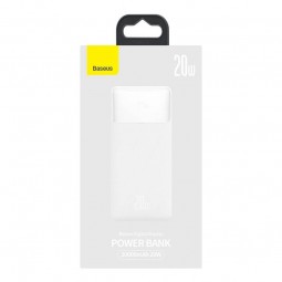 Baseus Bipow Digital Display 30000mAh 20W Power Bank - greito įkrovimo išorinė baterija, balta atsiliepimas