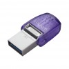 Kingston DataTravel MicroDuo 3C 128GB USB 3.2 Type-A + Type-C, Silver/Purple - USB atmintinė kaina