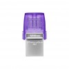 Kingston DataTravel MicroDuo 3C 128GB USB 3.2 Type-A + Type-C, Silver/Purple - USB atmintinė pigiau