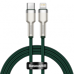 Baseus Cafule Type-C to Lightning 20W 1m greito įkrovimo kabelis, žalias kaina