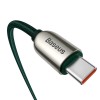 Baseus Display Fast Charging Type C to Type C 100W, 1m, Green - greito įkrovimo kabelis internetu