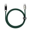 Baseus Display Fast Charging Type C to Type C 100W, 1m, Green - greito įkrovimo kabelis pigiau