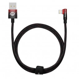 Baseus MVP 2 Elbow - Shaped USB to iP 2.4A 1m, Black/Red - greito įkrovimo kabelis kaina