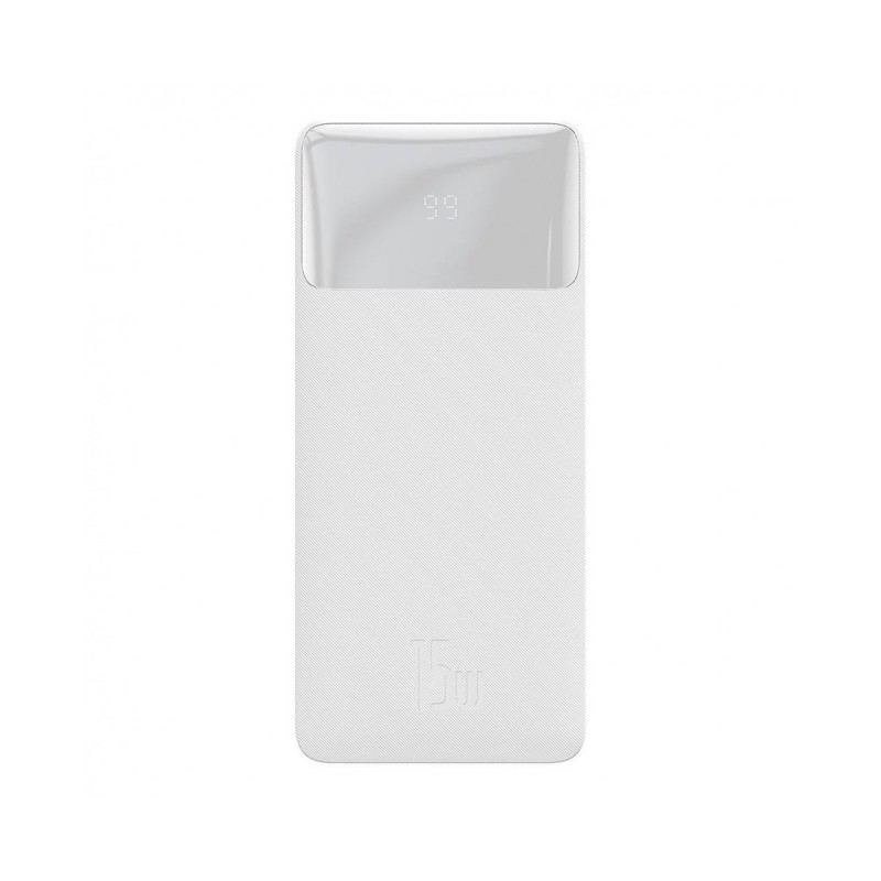 Baseus Bipow Fast Charging Power Bank 20000mAh 15W, White - greito įkrovimo išorinė baterija kaina