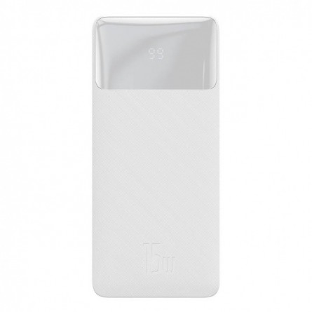 Baseus Bipow Fast Charging Power Bank 20000mAh 15W, White - greito įkrovimo išorinė baterija kaina