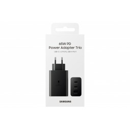 Samsung T6530NBEGEU Power Adapter Trio 65W,  Black - buitinis įkroviklis išsimokėtinai