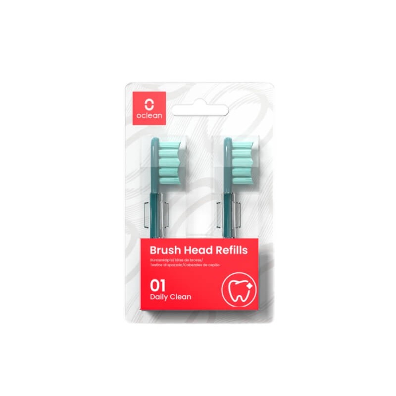 Xiaomi Oclean PW09 Electric Toothbrush Brush Head Refills, Daily Clean, 2pcs, Green - elektrinio dantų šepetėlio galvutės pigiau