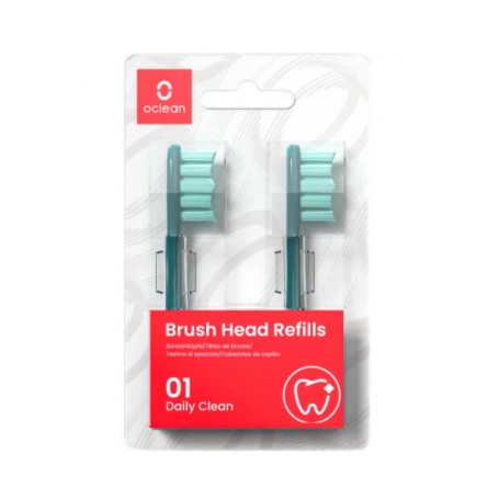 Xiaomi Oclean PW09 Electric Toothbrush Brush Head Refills, Daily Clean, 2pcs, Green - elektrinio dantų šepetėlio galvutės pigiau