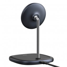 Baseus Swan Magnetic Desktop Bracket Wireless Charger for iPhone 12, Black - belaidis įkroviklis / laikiklis išsimokėtinai